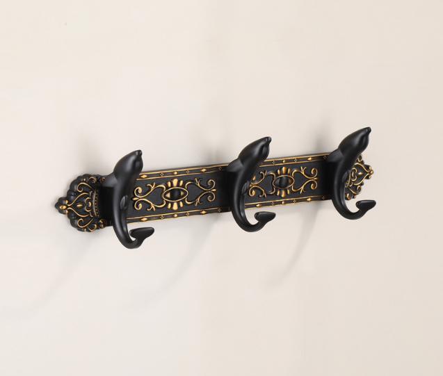 Tuqiu Black Dolphine Bathroom Robe Hook Wall Hooks Aluminum Kitchen Towel Hook Black Key Hat Bag Hanger Holder Clothes Hook