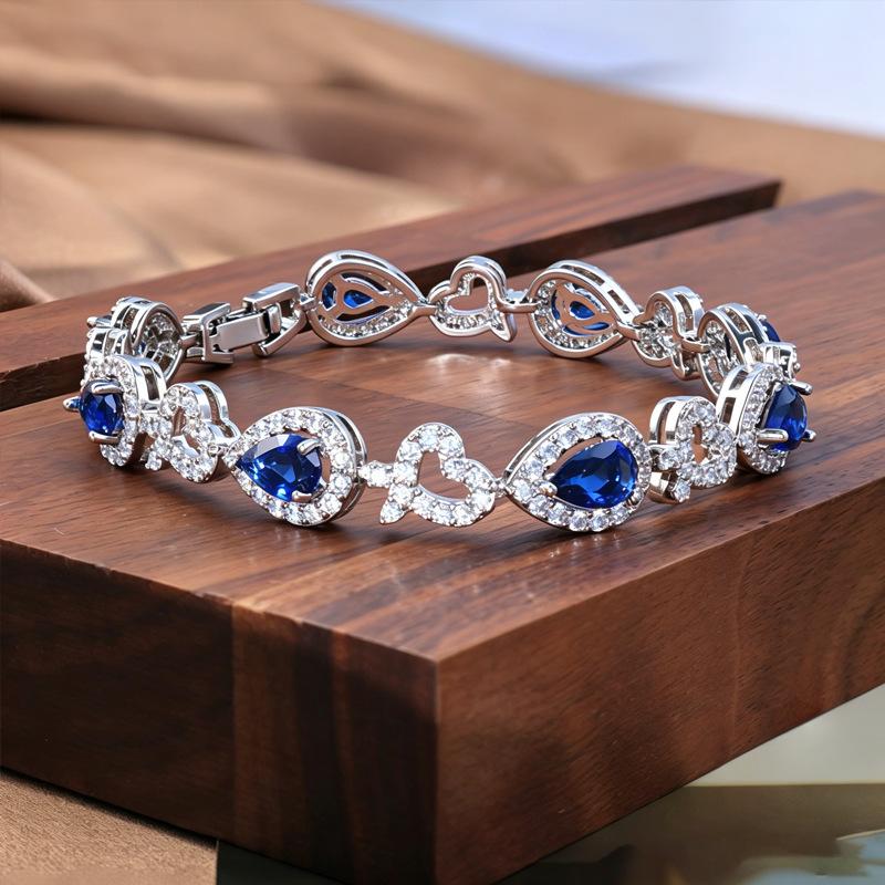 2026 Pure Copper High Sparkling Zircon Love Bracelet Japanese and Korean Style Women s Jewelry 18CM