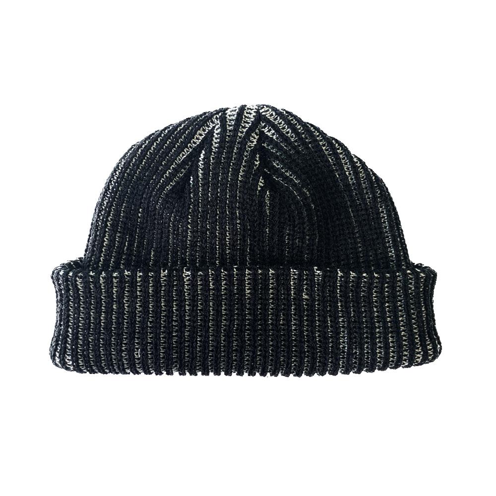EIGHTVOLUME Ev Double Ribbed Short Beanie (Black)