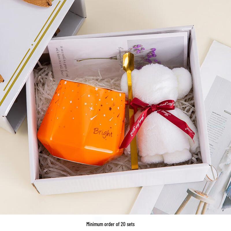 Креативный керамический подарочный набор кружек с полотенцем в виде медвежонка