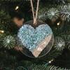 Christmas Sea Glass Heart Ornament Handmade Home Office Holiday Party Xmas Tree Acrylic Seaglass Art Hanging Decoration Pendant