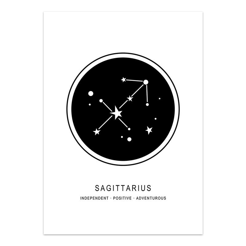 Postere Pânză Constelații Pepinieră Alb-Negru Astrologie Artă de Perete Poster Picturi Imagine Decor Acasă Decorațiune Geometrie