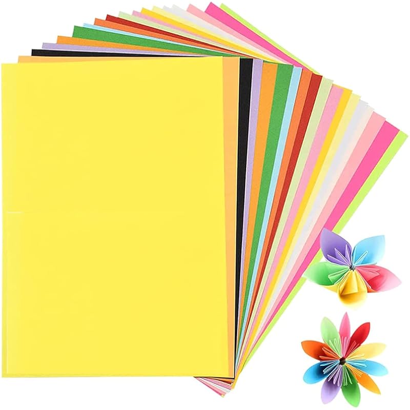 Eclet A4 Color Paper Premium Neon Colours Pack of 40 Sheets (10 Colors x 4 Sheets Each Colour) for Art & Craft Work. (40