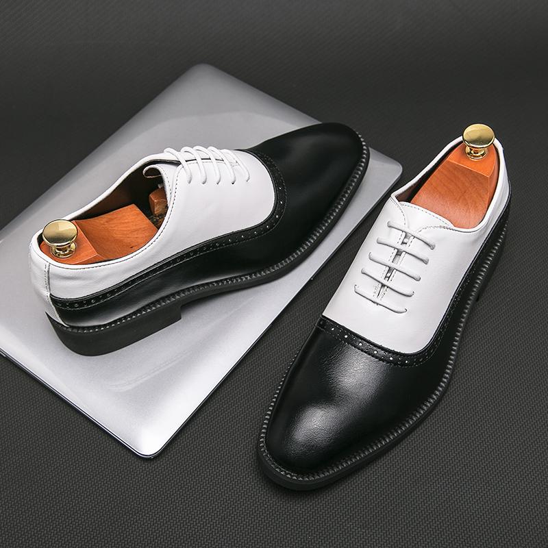 Fashion Mixed Colors Mens Dress Shoes Retro Male Leather Shoes Business Male Baroque Footwear Casual Mens Oxford Footwear