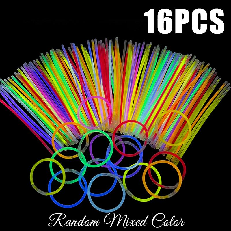 8/16/24/32PCS Luminous Sticks Assorted Colors Party Light Glow Stick Festival Classroom DIY Decorations School Rewards Gifts ZYF