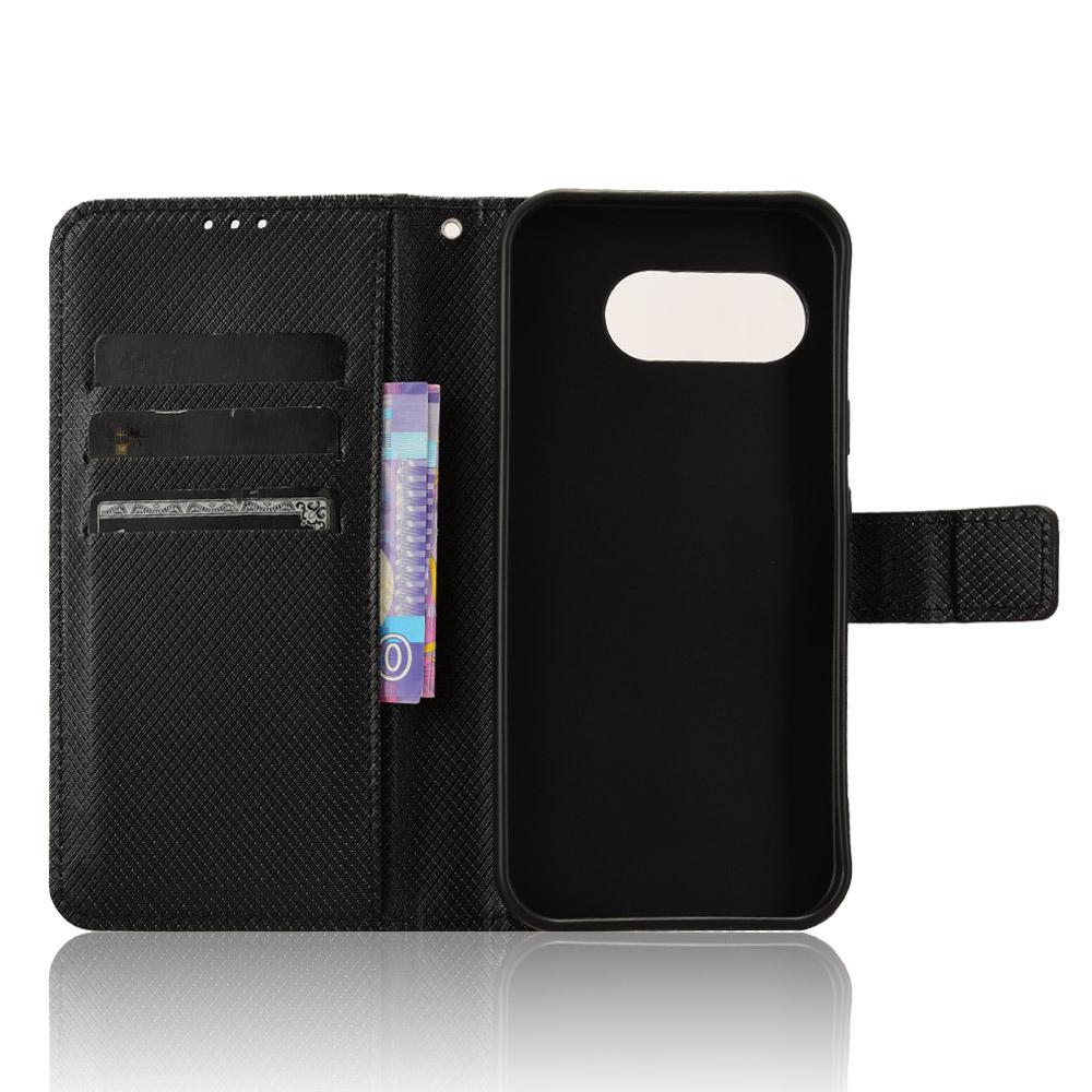 For Google Pixel 9a Case PU Leather Diamond Texture Wallet Phone Cover