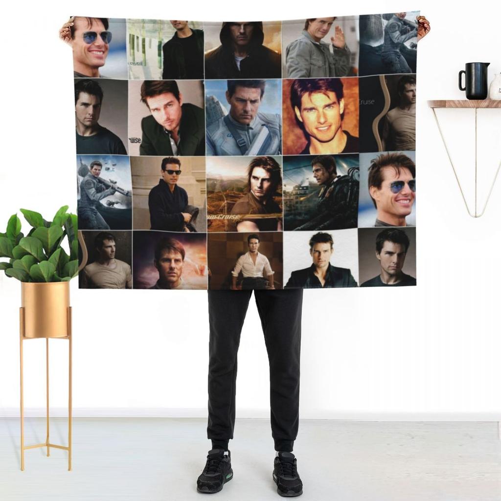 Tom Cruise Photo Collage Throw Blanket Luxurious Soft Blanket Holiday Gift for Family