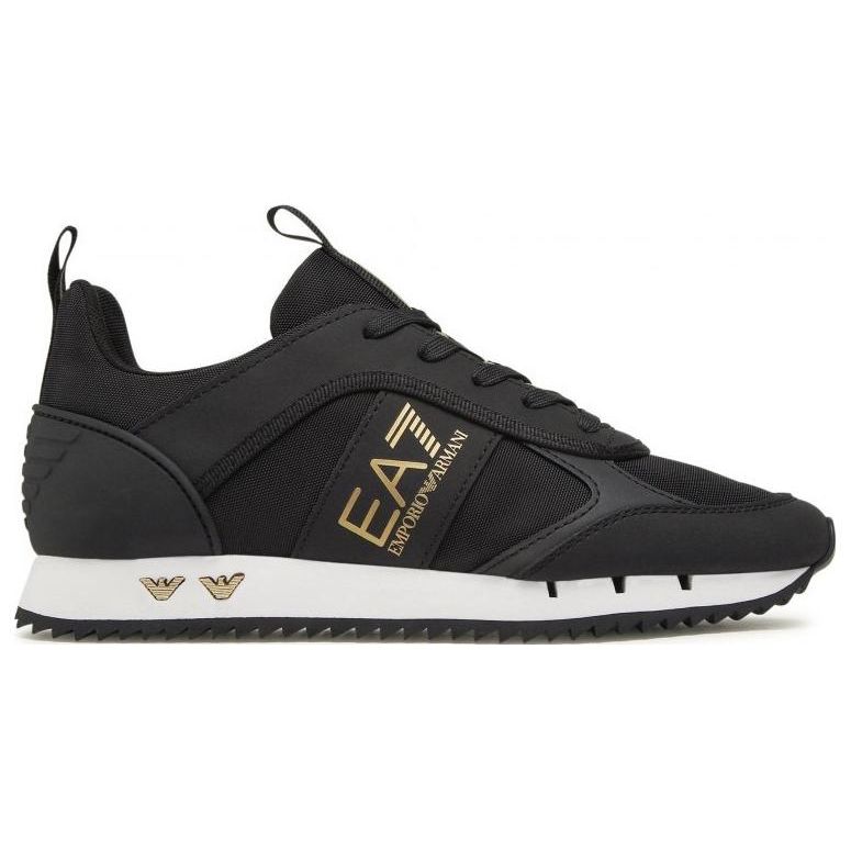 Emporio Armani EA7 Scarpe Sportive Casual Basse con Lacci Logo Ammortizzazione Unisex Sneakers Nero X8X027XK219R659