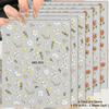 3 To 15 Sheets 5D Embossed Gold Outline Flower Nail Stickers Rose Daisy Spring Blossom Self-Adhesive Floral Decals