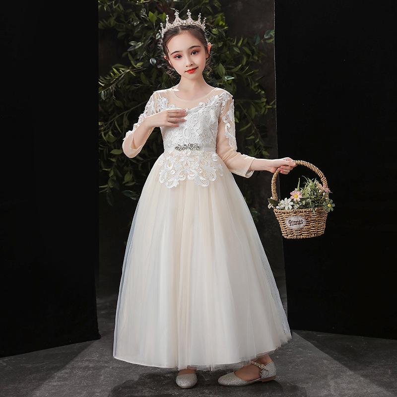 2022 New Girls' Long-Sleeved Princess Puffy Dress