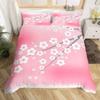 Cherry Blossoms Duvet Cover King for Women Ink Painting Black White Comforter Cover Romantic Theme Bedding Set with 2 Pillowcase