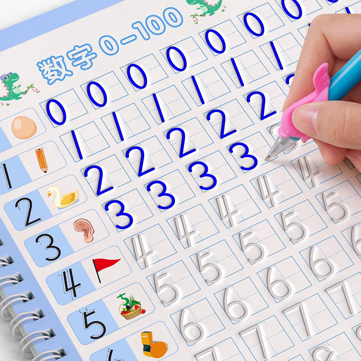 Reusable Children 3D Copybook Ideal For Calligraphy Numbers Handwriting Copybooks Learning Math Writing Practice Book Ideal For Children