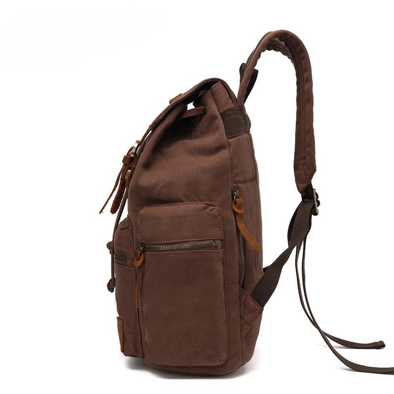 European and American Retro Men's Backpack New Canvas Shoulders Bag Outdoor Travel Computer Bag Student Schoolbags for Boy Father's Day Gift
