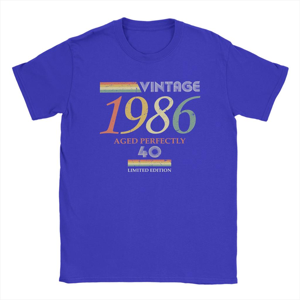 Streetwear TShirt Summer Vintage 1986 40th Birthday Aged Perfectly Gift Novelty T Shirts Cotton Tee Shirt for Couple Top Tees