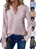 2025 Spring/Autumn Women's V-Neck Long Sleeve Pullover Top - Fashionable & Versatile