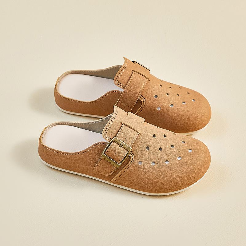 Летняя корейская версия студенческой лени полуверховая для отдыха уличная фотография 35 коричневый 1809₽