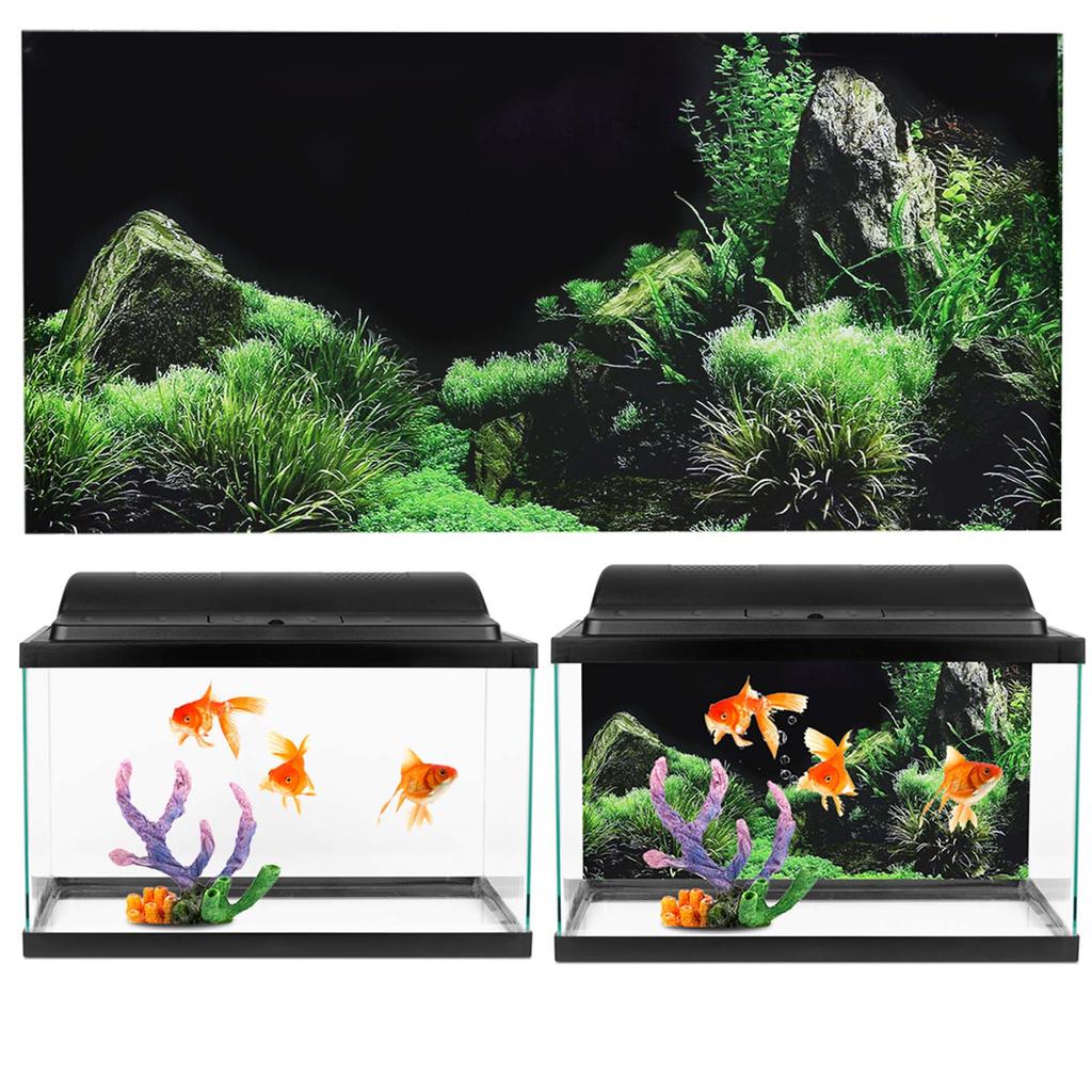 Aquarium Fish Tank Seafloor Water Grass Background Decoration Painting PVC Sticker