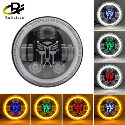 Motocyklové 7palcové LED světlomety Ultra klasické RGB světlomety LED DRL Auto světlomety Příslušenství pro motocykly Wrangler SUV
