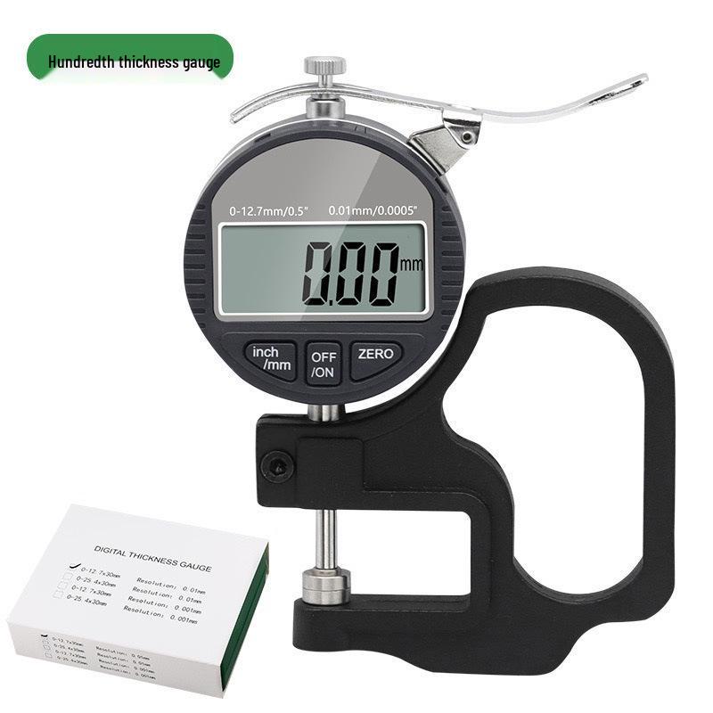 Digital Micrometer: 0-12.7mm Thickness Gauge for Paper, Film, Fabric, Tape