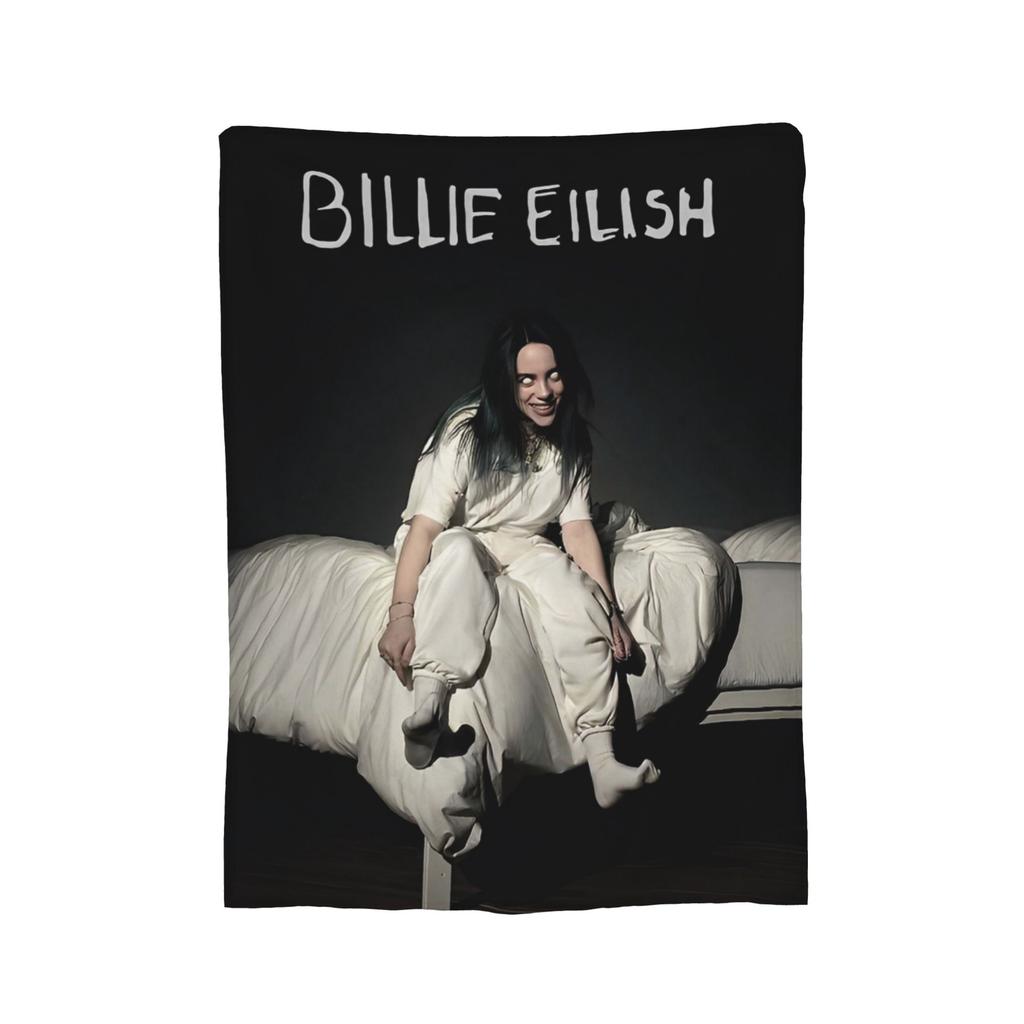 Berühmte Sängerin B-Billie-Girl E-eilish Fleece-Kuscheldecke Decke für Sofa Couch Leichte Bettwäsche Überwürfe,