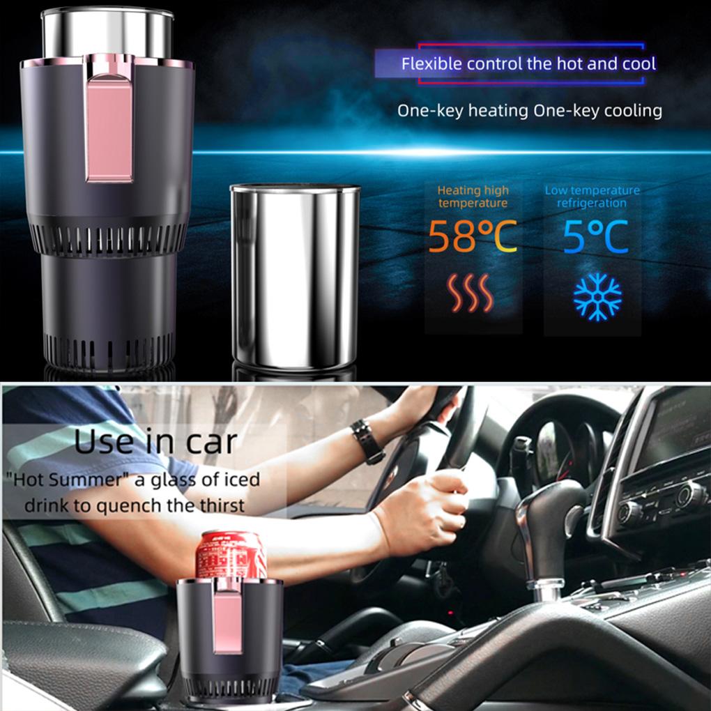 Smart Car 2-In-1 Hot And Cold Cup Drinks Holder Home Fast Refrigeration Cooling/Heating Mini Touch Screen Beverage Mug Drink Can