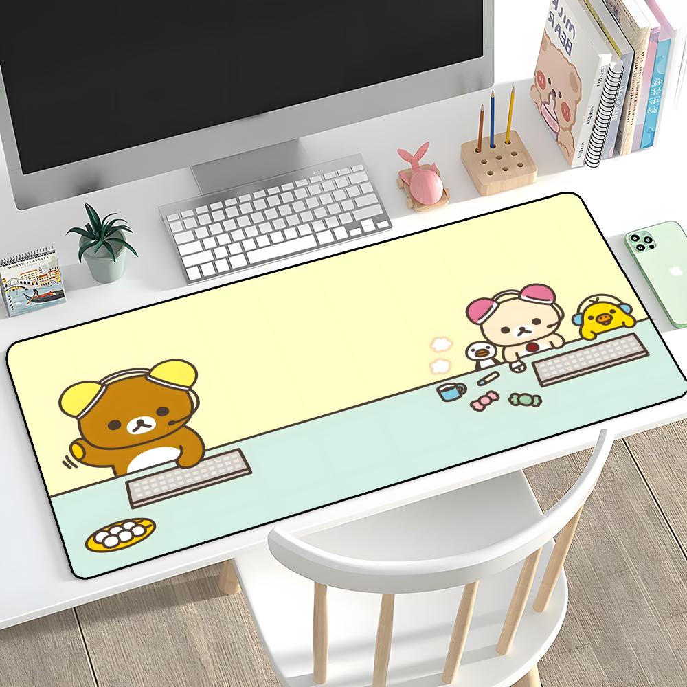 R-Rilakkuma-es Mauspadd Gummi-Matte Laptop XXL Mauspadd Notizbuch Gamer Computertisch Gaming Zubehör