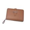 Portefeuille court pour femme en cuir de vachette véritable de haute qualité, double pli avec fermeture éclair, première couche de cuir de vachette, sac à main motif litchi fait main