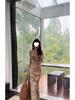 Elegant Retro French Round Neck Long Dress for Women