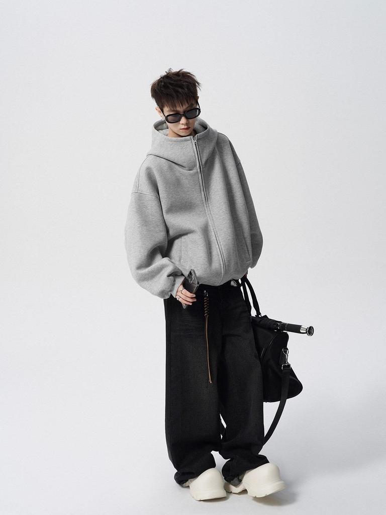 Vintage Quick-Return Unisex Loose Fit Zipper Hoodie Sweatshirt