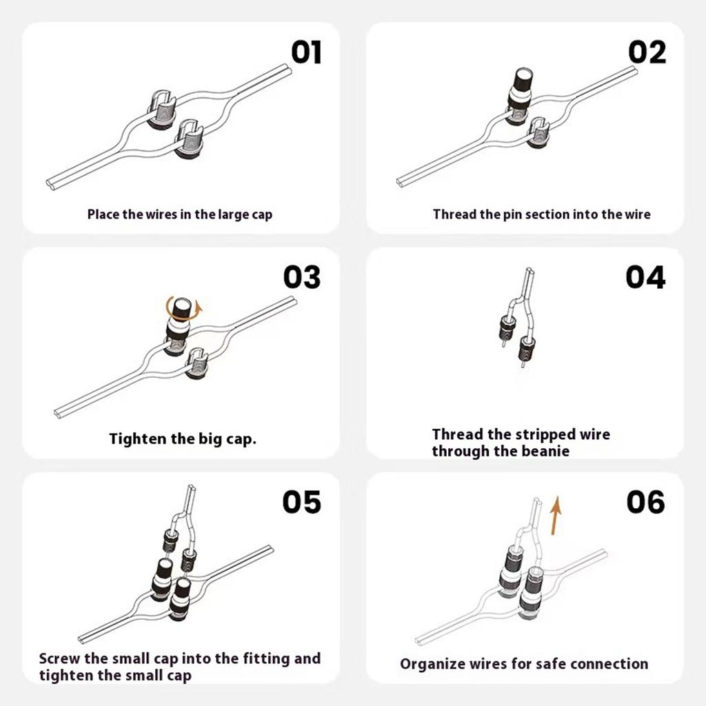10Pcs Quick Piercing Connector Low Voltage Wire Connector Waterproof Crimp Wiring Terminal Quick Puncture Connector