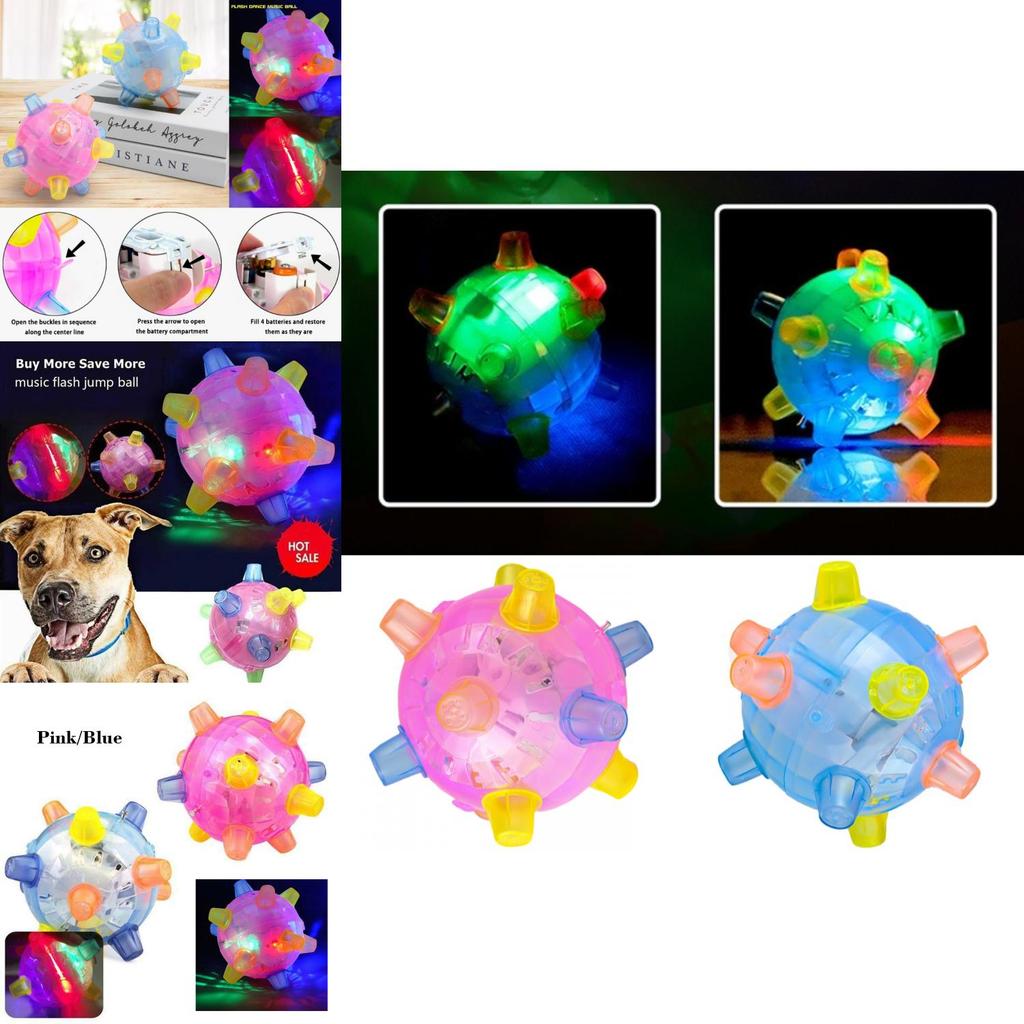 Creative Children's Glow Toy Flashing Bouncing Ball With Colorful Lights And Sound Effects