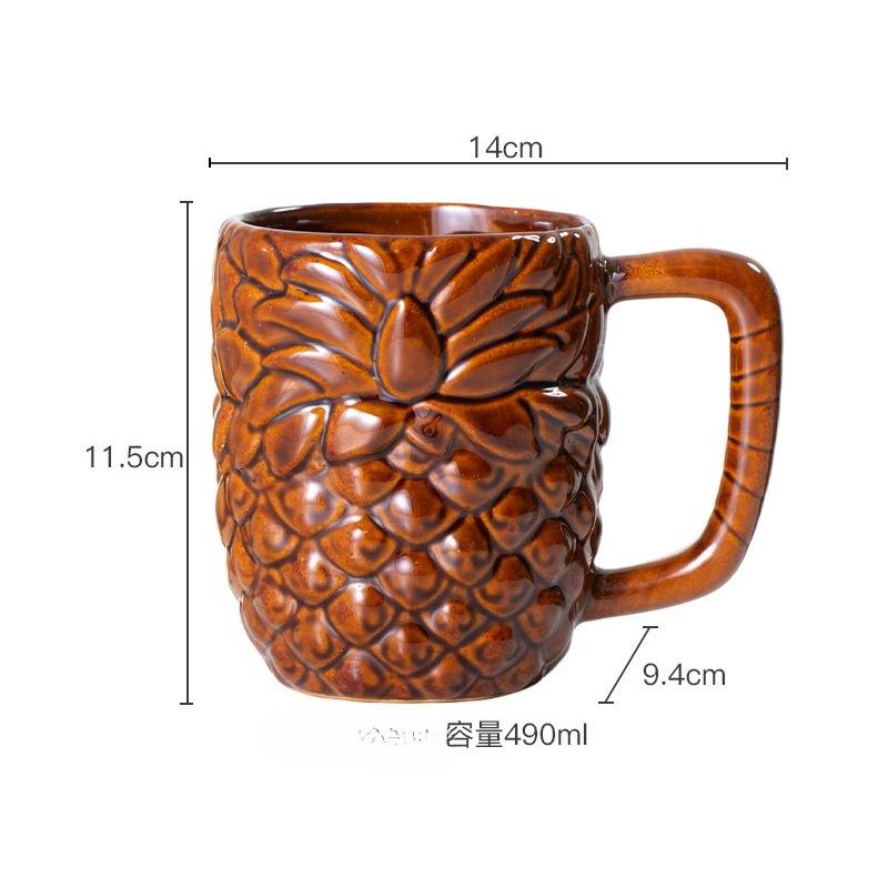 

Ceramic Cocktail Tiki Mugs with Handle Hawaiian Beer Tiki Cocktail Cups Unique Gifts for Bar Party