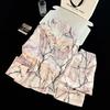 New Chinese Style Ice Silk Pajamas for Women: Cardigan Lapel with Retro Frog Button, Floral Design Home Wear.