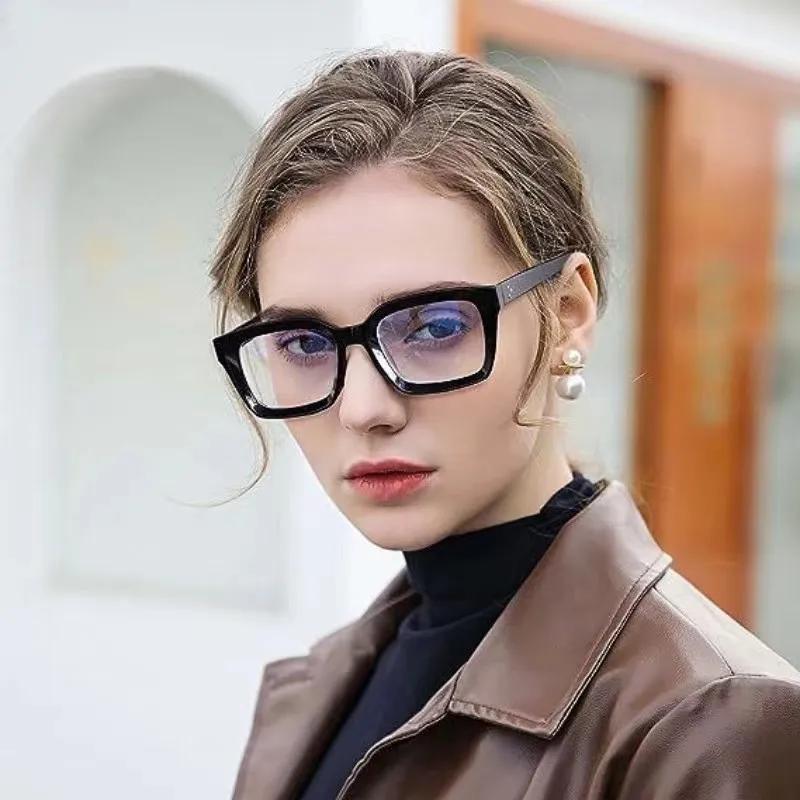 Vintage Square Reading Glasses Women For Men Myopia Customize Prescription Optical Len Anti Blue Light Blocking Eyeglasses Frame