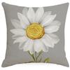 Spring and Summer Daisy Flowers Printed Linen Pillowcase Simple Gray Home Living Room Bedroom Decoration Pillowcase