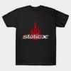 Men Black Print T-shirt Static-X No-Cut Transfer Paper Print Cotton Tshirt
