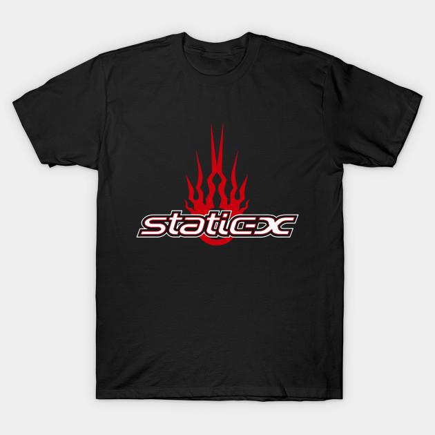 

Men Black Print T-shirt Static-X No-Cut Transfer Paper Print Cotton Tshirt 3XL чорний