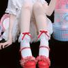 Womens Lace Ruffle Ankle Socks Japanese JK Girl Princess Style Sweet Ribbon Bowknot Frilly Cotton Socks Dress Socks