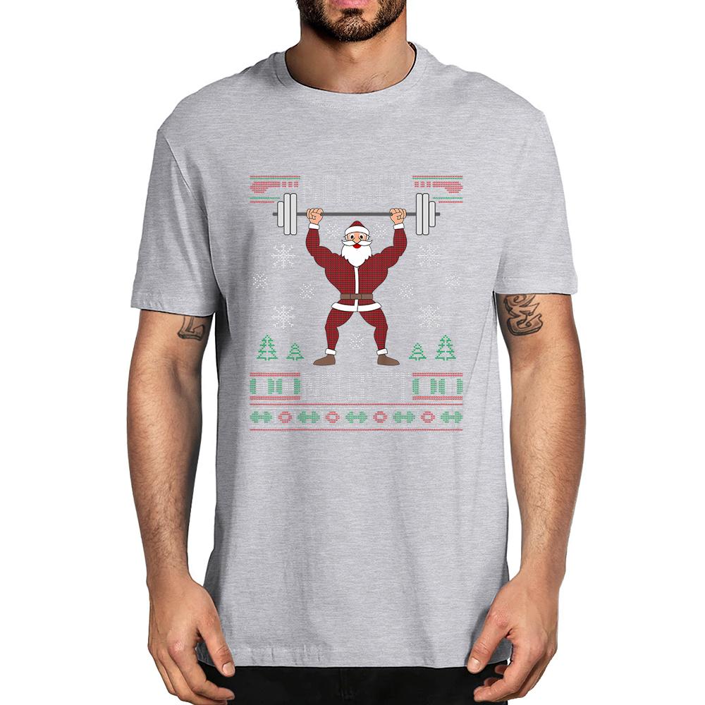 No Lift No Gift Tees Ugly Christmas Sweater Gym Santa Casual Clothing Men Tshirt Unisex Streetwear Oversized Tops 100 Cotton