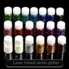 DIY Kristallkleber Glitzer Mischung: Handgefertigtes Hanf, Feinpulver, Laser, Sechseckige Glitzer-Pailletten, 20 ml
