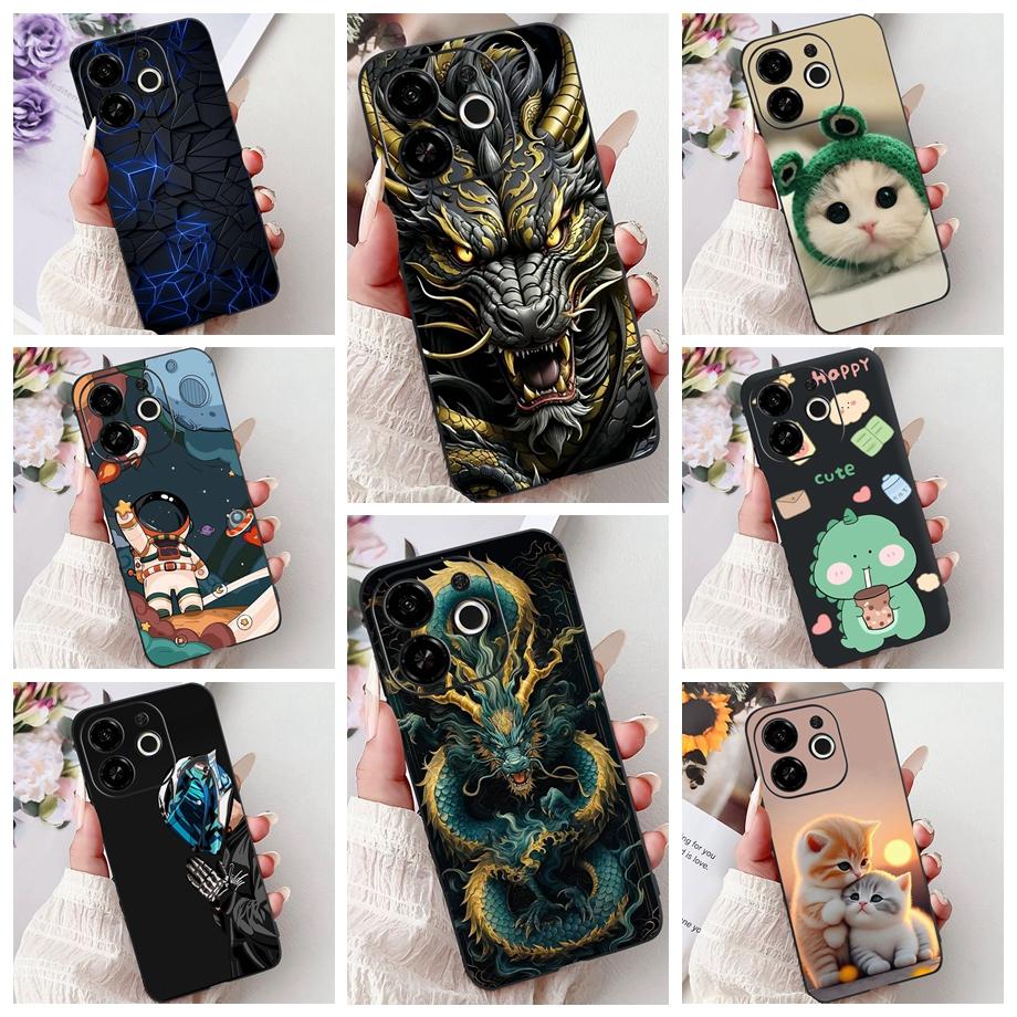 For Tecno Spark 30 30c 30 Pro 4G Spark 30c 5G Case Cute Animals Tiger Lion Dragon Cartoon Cover On Pop 9 5G Soft Silicone Coque