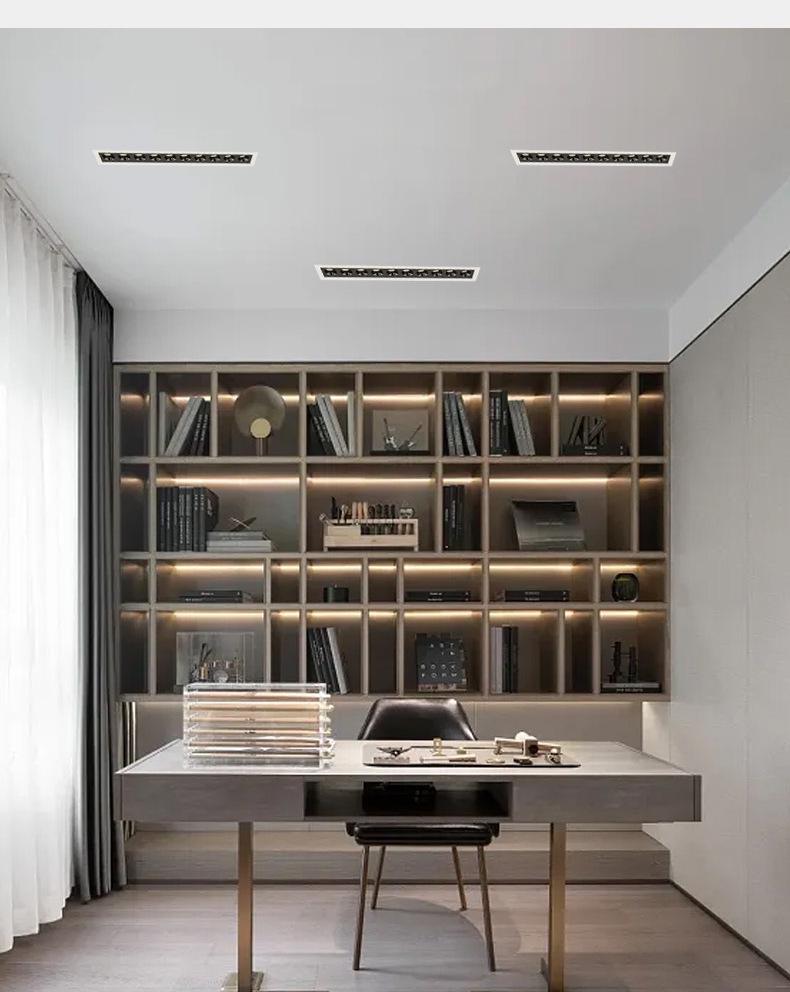 Embedded LED Linear Grille Light: Anti-Glare Rectangular Lamp for Living Room