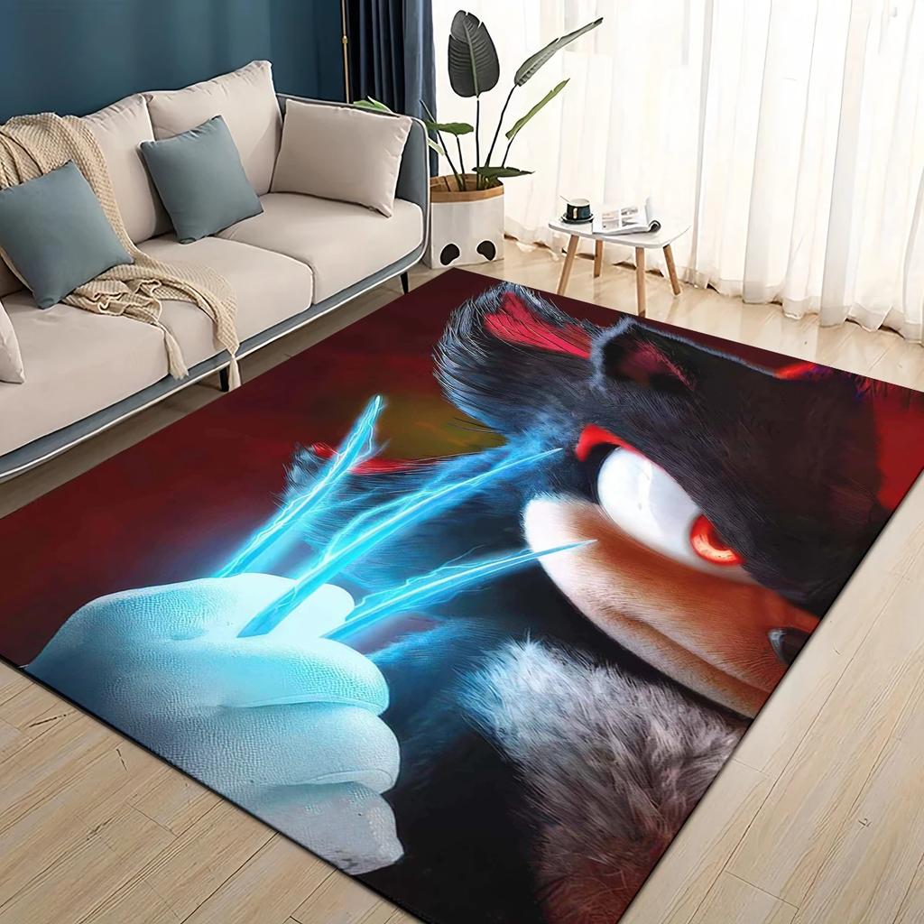 Cartoon 3D S-Sonics Retro Carpet Rug for Living Room Bedroom Home Sofa Decoration,Kids Play Non-slip Floor Mat