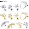 1PC Titanium Ear Piercing Cartilage Earrings Tragus Helix Pirsing Labret Piercing Cross Ear Lobe Lip Rings Daith Jewelry Women