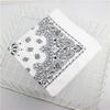 Trifong Bandana White Paisley Adult Bandana Men's Handkerchief Stylish 100% Cotton Paisley Pattern Unisex Large 55cm X 55cm White