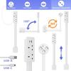 Retractable Socket Rotates Electrical Outlet Extender Charging Extension Power Socket Strip Adjustable Length for Nightstands