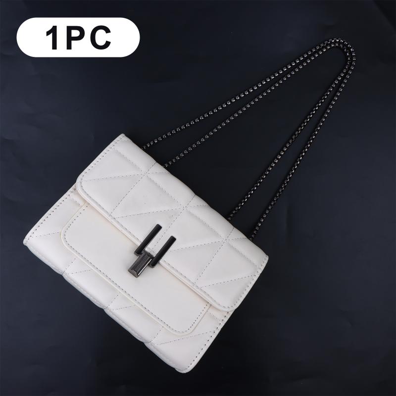 Women'S Quilted Chain Shoulder Bag New Fashion Crossbody Bag With Metal Lock Tassel Pu Leather Messenger Shoulder Bags