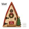 Decorazioni da Parete per Natale Decorazione Porta Fatata, Legno Massello con Supporto Adesivo, Artigianato Rustico Miniatura Piccola per Tronchi d'Albero e