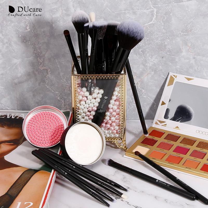 DUcare 15PCS Make Up Brushes Set with Brush Clean Box Eyeshadow MakeUp Brushes Set Natural Goat Hair Cosmetics Brush Set