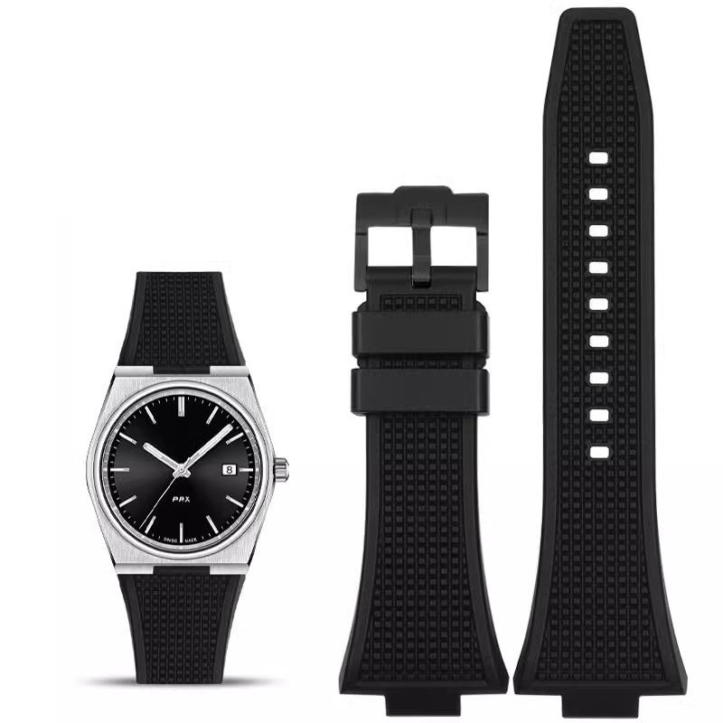 Watchband For Tissot PRX Series Super Player T137.407/T137.410 wristband Butterfly Buckle Men's High quality Watch Strap 26*12mm